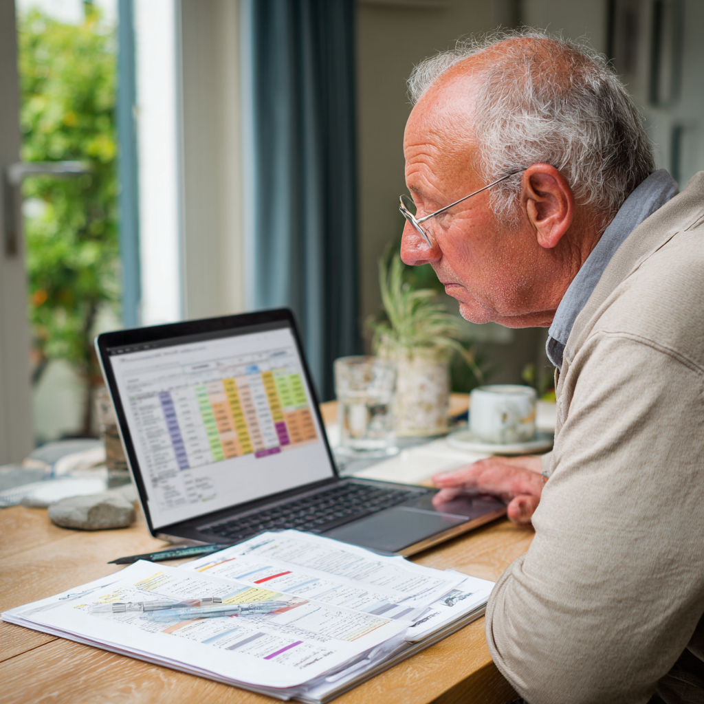 Older adult reviewing customized training schedule